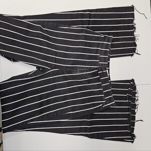 Cello Black and White Striped High Rise Jeans
